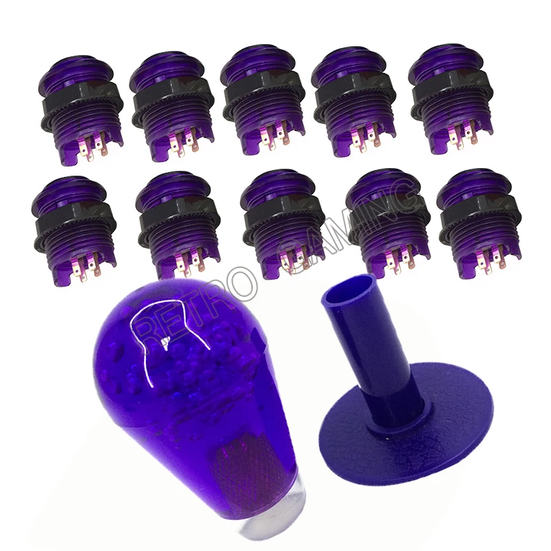 12V светодиодный фонарик BL кнопки аркадные части и фиолетовый джойстик Летучая