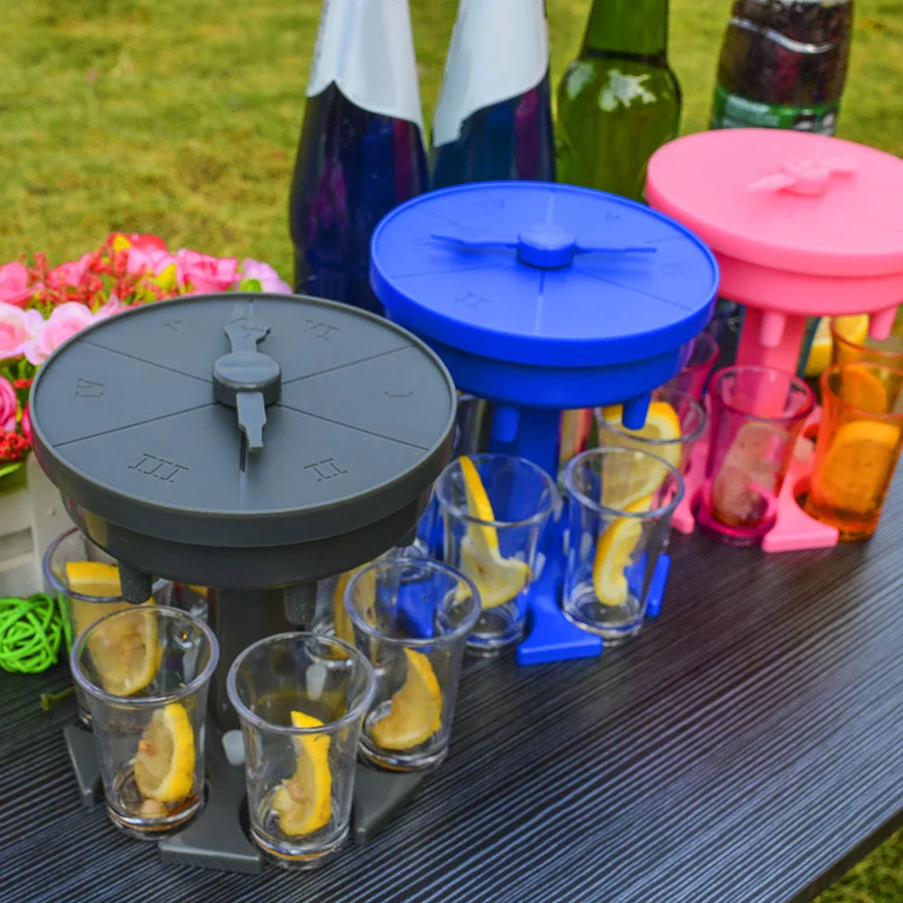 Home Bar Party Games New 6 Shot Glass Dispenser Bottle Shots Whiskey Glasses Holder Dispenser With Turntable Drinking Tool
Home Bar Party Games New 6 Shot Glass Dispenser Bottle Shots Whiskey Glasses Holder Dispenser With Turntable Drinking Tool