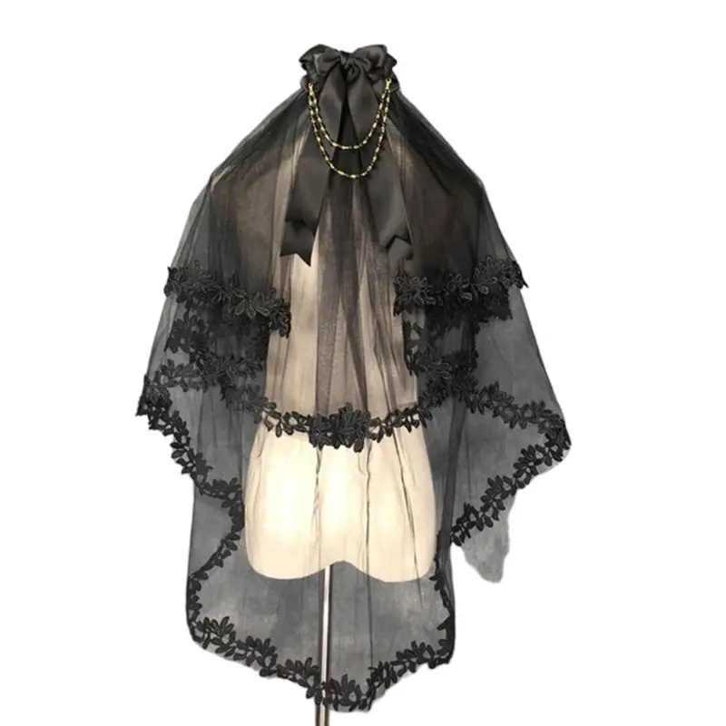 2021 New 2Layer Detachable Bowtie Wedding Veil Floral Lace Rim Black Tulle Mesh with Comb
2021 New 2Layer Detachable Bowtie Wedding Veil Floral Lace Rim Black Tulle Mesh with Comb