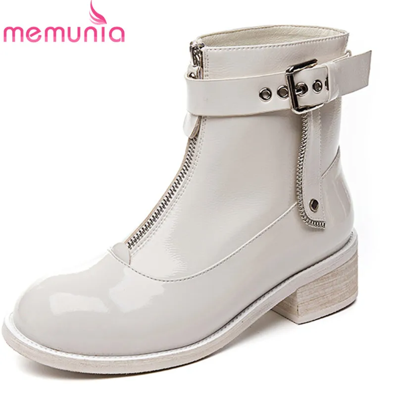 MEMUNIA 2021 big size 42 women ankle boots patent leather round toe zip buckle low heel casual shoes woman autumn winter boots
MEMUNIA 2021 big size 42 women ankle boots patent leather round toe zip buckle low heel casual shoes woman autumn winter boots