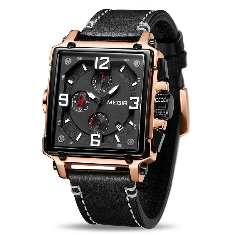MEGIR Men's Watches Top Brand Luxury Business Leather Watch Relogio Masculino Luminous Waterproof Square Watch Men's Clock 2061
MEGIR Men's Watches Top Brand Luxury Business Leather Watch Relogio Masculino Luminous Waterproof Square Watch Men's Clock 2061