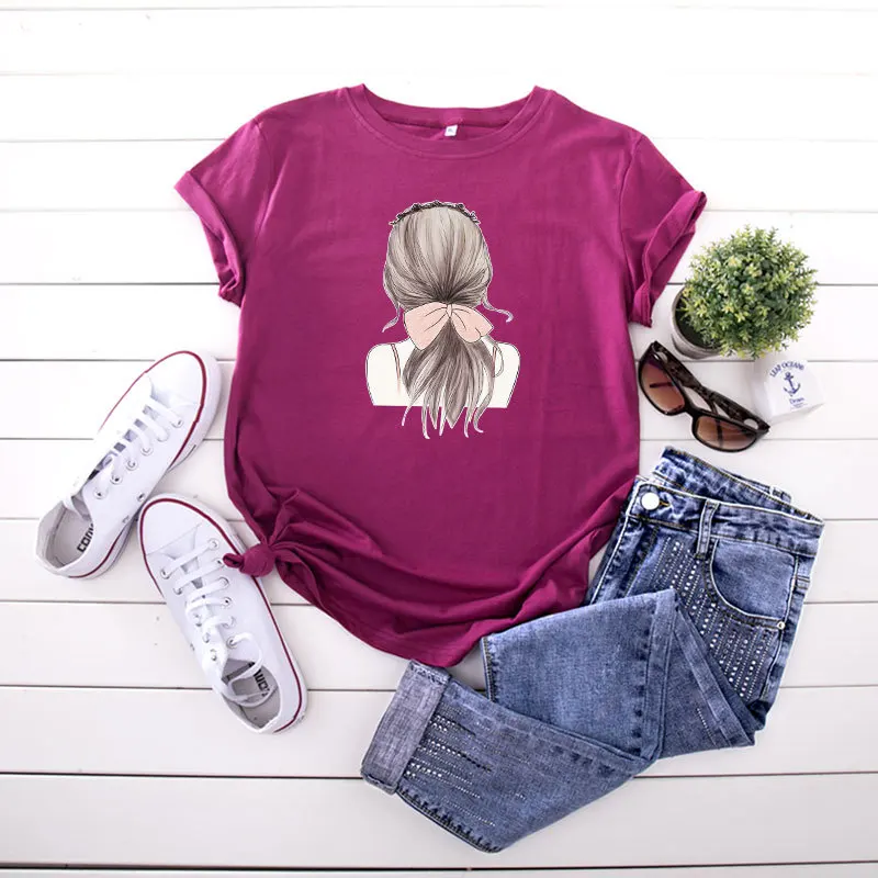 High Quality Summer Cotton T Shirt Cute Little Girl Print Tees Tops Plus Size Women Clothing Casual Shirts Streetwear Female
High Quality Summer Cotton T Shirt Cute Little Girl Print Tees Tops Plus Size Women Clothing Casual Shirts Streetwear Female