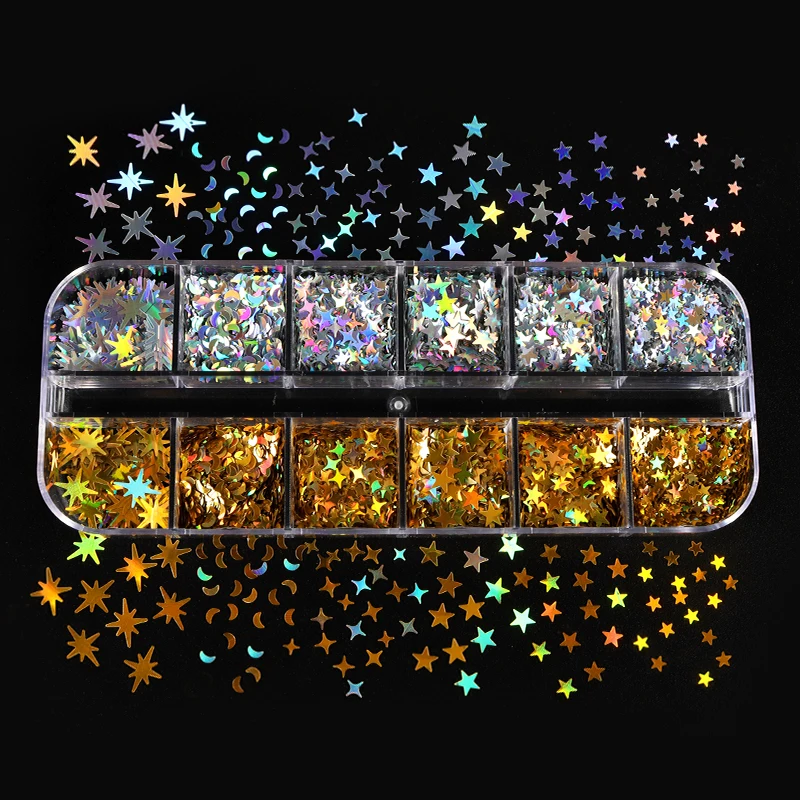 Starry Sky Series Nail Sequins Golden Silver Flake Nail Art Decoration 3D Star Slice Accessories For DIY Manicure Design
Starry Sky Series Nail Sequins Golden Silver Flake Nail Art Decoration 3D Star Slice Accessories For DIY Manicure Design