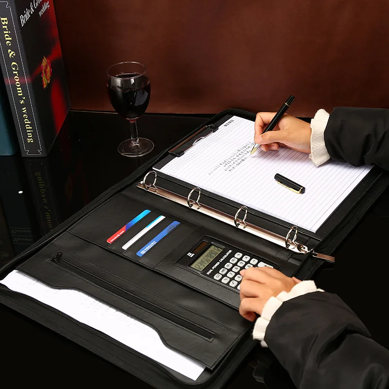 A4 Multi-Functional Business Hand Zipper Bag Loose-Leaf Manager Folder PU Folder Calculator Sales Folder Portable
A4 Multi-Functional Business Hand Zipper Bag Loose-Leaf Manager Folder PU Folder Calculator Sales Folder Portable