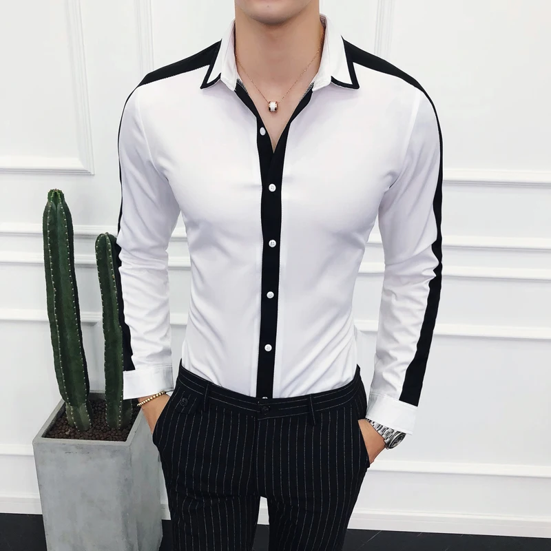 New Men's Dress Shirt Long Sleeve Slim Fashion Contrast Stitching High Quality British Style Social Business Casual Slim Shirt
New Men's Dress Shirt Long Sleeve Slim Fashion Contrast Stitching High Quality British Style Social Business Casual Slim Shirt