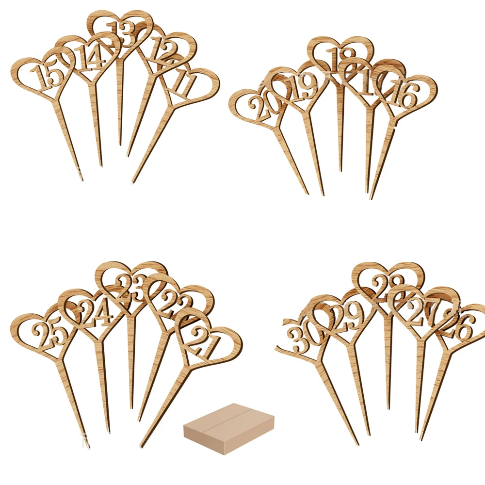 1-30 Number Hearts Flags Wedding Table Numbers Props Rustic Table Decoration Wedding Decoration Party Supplies
1-30 Number Hearts Flags Wedding Table Numbers Props Rustic Table Decoration Wedding Decoration Party Supplies