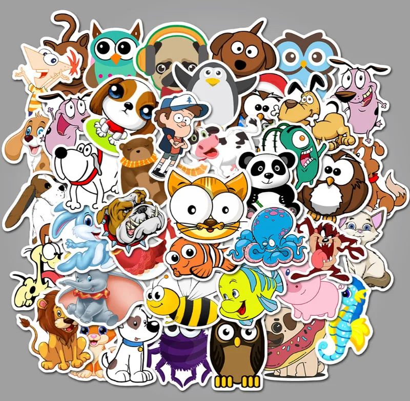 50 pcs cartoon animals Graffiti Waterproof Skateboard Travel Suitcase Phone Laptop Luggage Stickers Cute Kids Girl Toys
50 pcs cartoon animals Graffiti Waterproof Skateboard Travel Suitcase Phone Laptop Luggage Stickers Cute Kids Girl Toys