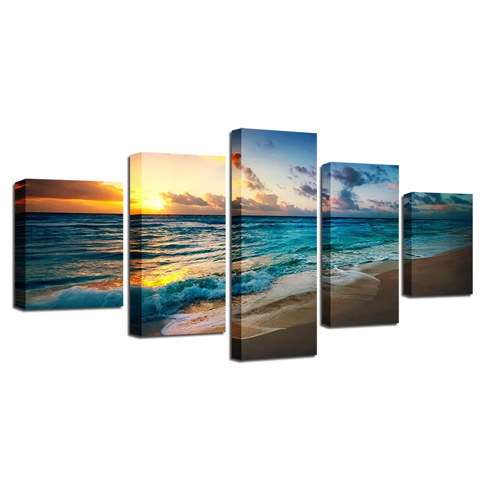 Modern Canvas Painting Wall Art 5 Pieces Beach Sea Waves Pictures HD Prints Seascape Home Decor For Living Room Framework Poster
Modern Canvas Painting Wall Art 5 Pieces Beach Sea Waves Pictures HD Prints Seascape Home Decor For Living Room Framework Poster