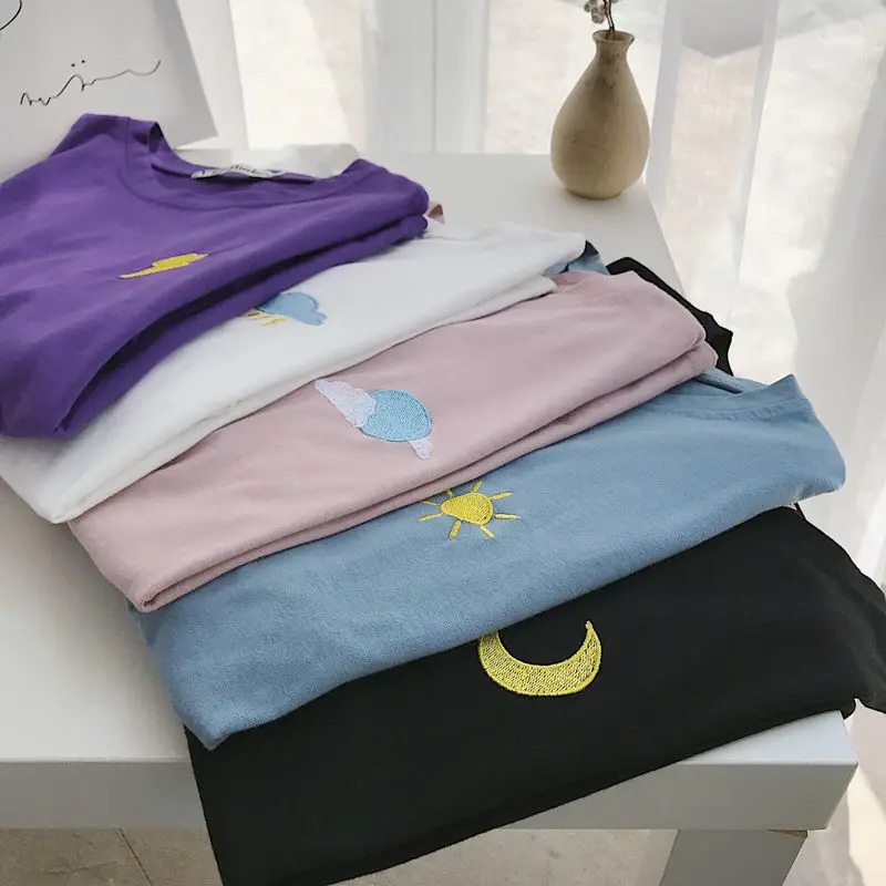 Женская свободная футболка в Корейском стиле Харадзюку Kawaii Unif Graphic женская