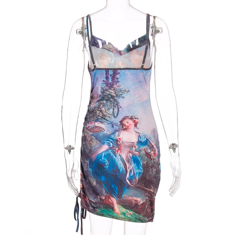 ONEINALL Sexy Drawstring Slim Dress For Women Square Collar Sleeveless High Waist Print Summer Evening Dresses Female Fashion
ONEINALL Sexy Drawstring Slim Dress For Women Square Collar Sleeveless High Waist Print Summer Evening Dresses Female Fashion