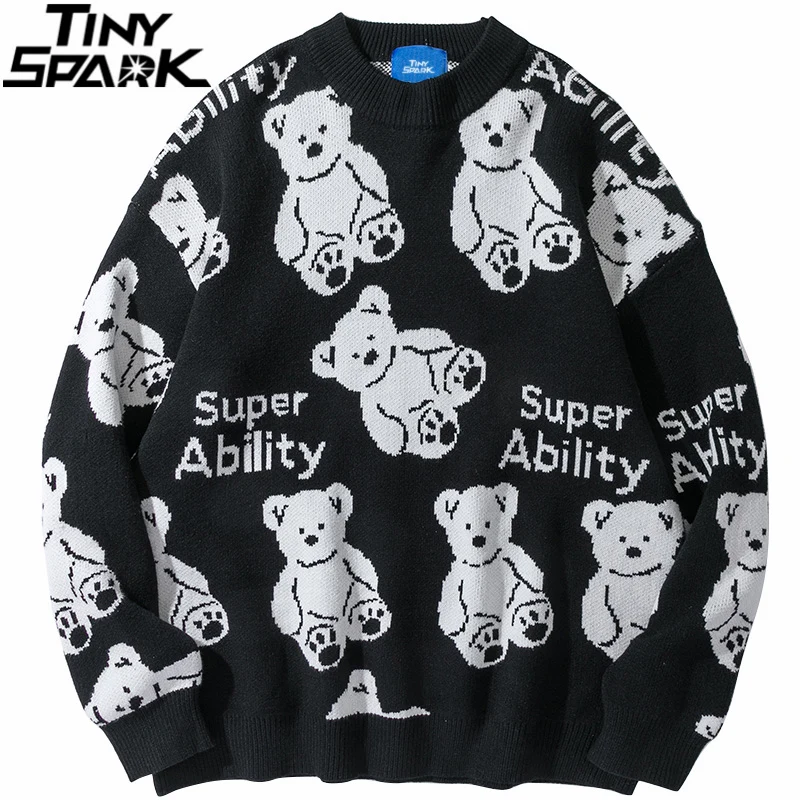 Мужской уличная одежда в стиле хип-хоп свитер Харадзюку С буквенным принтом Забавный Медвежонок вязаный свитер 2021 осенний хлопковый пулове... 
Мужской уличная одежда в стиле хип-хоп свитер Харадзюку С буквенным принтом Забавный Медвежонок вязаный свитер 2021 осенний хлопковый пулове...
