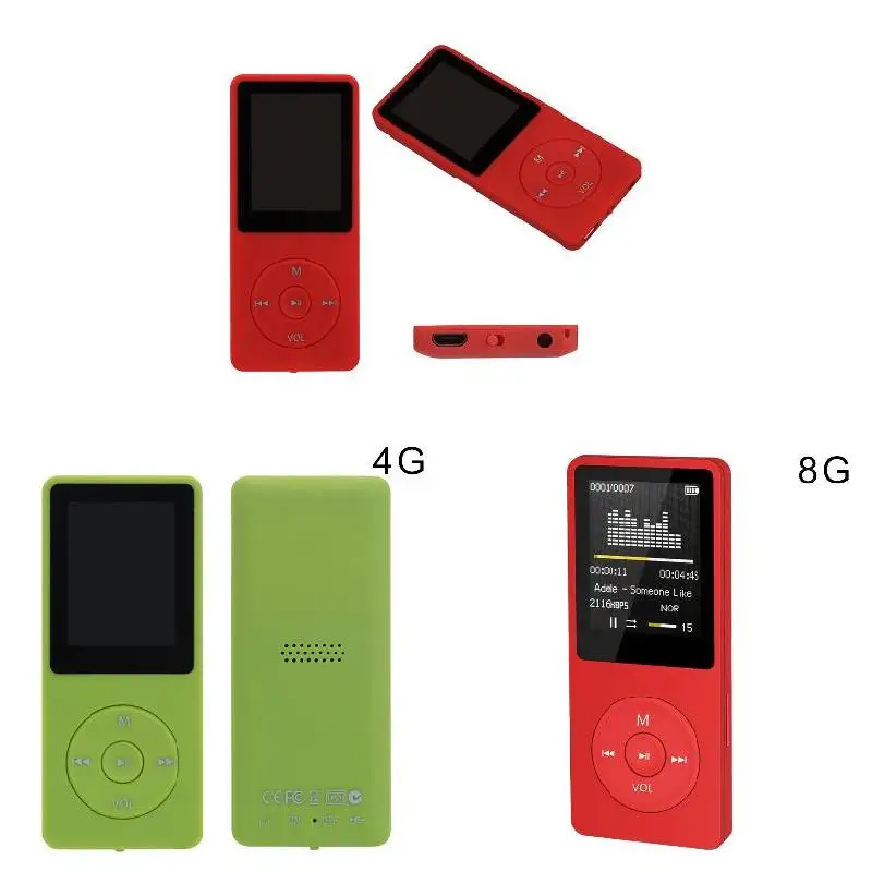 Портативный MP3 MP4 музыкальный плеер без потерь 70 часов воспроизведения FM рекордер
