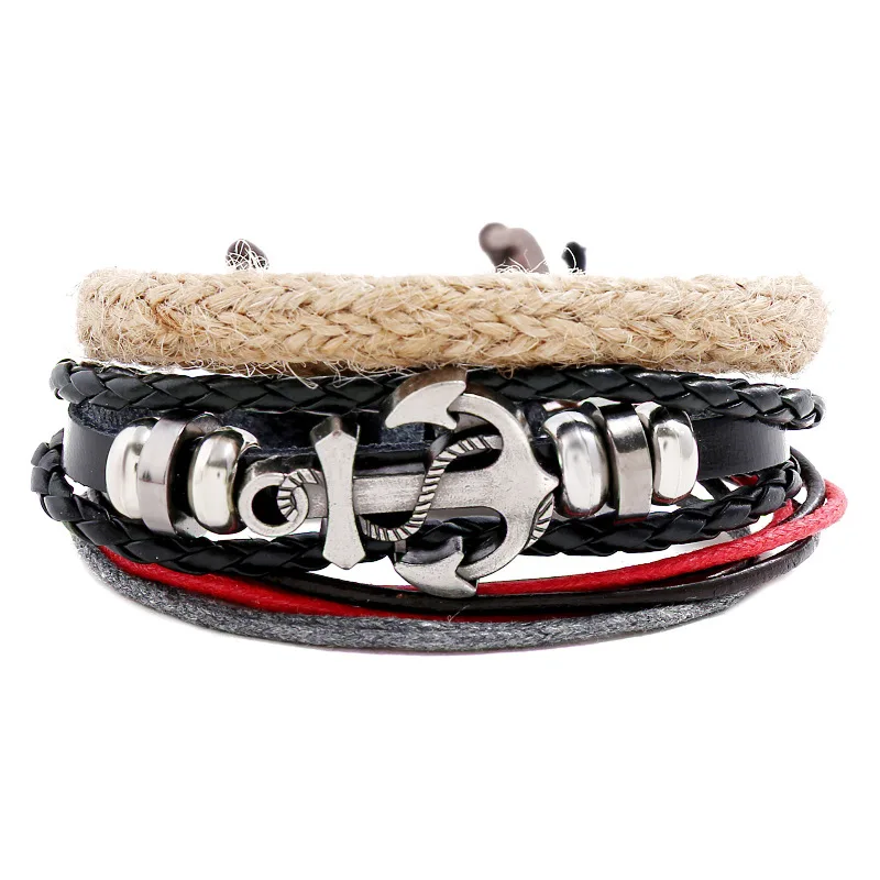 3Pcs/Set Hot sale jewelry diy set leather anchor bracelet retro woven men's accessories cowhide bracelet
3Pcs/Set Hot sale jewelry diy set leather anchor bracelet retro woven men's accessories cowhide bracelet