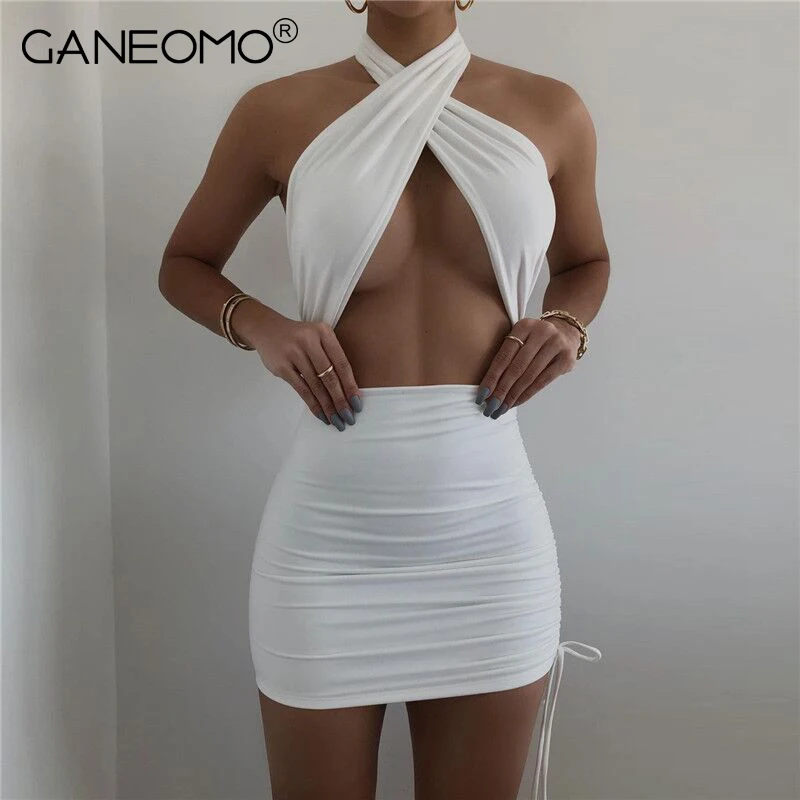 Sexy Backless Halter Bodycon Mini Dress Women Summer Cut Out Sleeveless Party Evening Bandage Tight Dresses Black Club Outfits
Sexy Backless Halter Bodycon Mini Dress Women Summer Cut Out Sleeveless Party Evening Bandage Tight Dresses Black Club Outfits