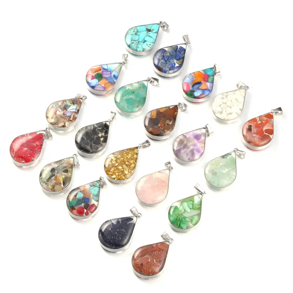 Design Natural Stone Resin Charms Pendant Water Drop Shape Pendants For DIY Making Necklaces Jewelry Findings Size 18x32mm
Design Natural Stone Resin Charms Pendant Water Drop Shape Pendants For DIY Making Necklaces Jewelry Findings Size 18x32mm