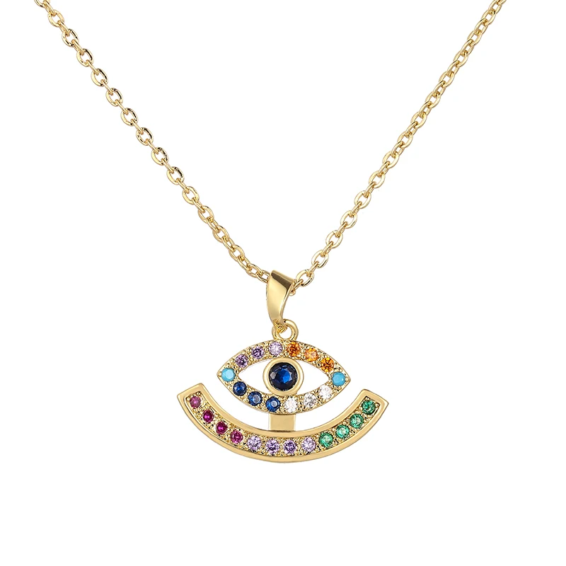 Necklace-Pendant Demon Eye necklace Eye of Turkey copper cubic zirconia 18K gold chain necklace jewelry hip hop accessories gift
Necklace-Pendant Demon Eye necklace Eye of Turkey copper cubic zirconia 18K gold chain necklace jewelry hip hop accessories gift