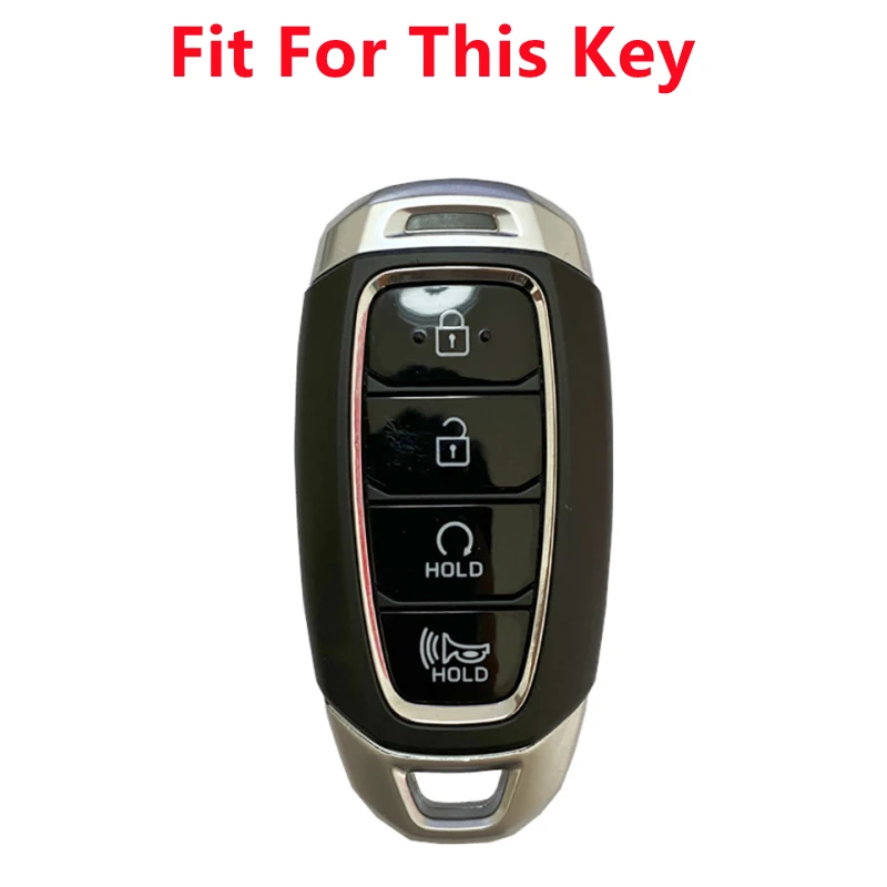 Чехол FLYBETTER из натуральной кожи с 4 кнопками для смарт-ключей Hyundai SantaFe TM/Palisade/great/