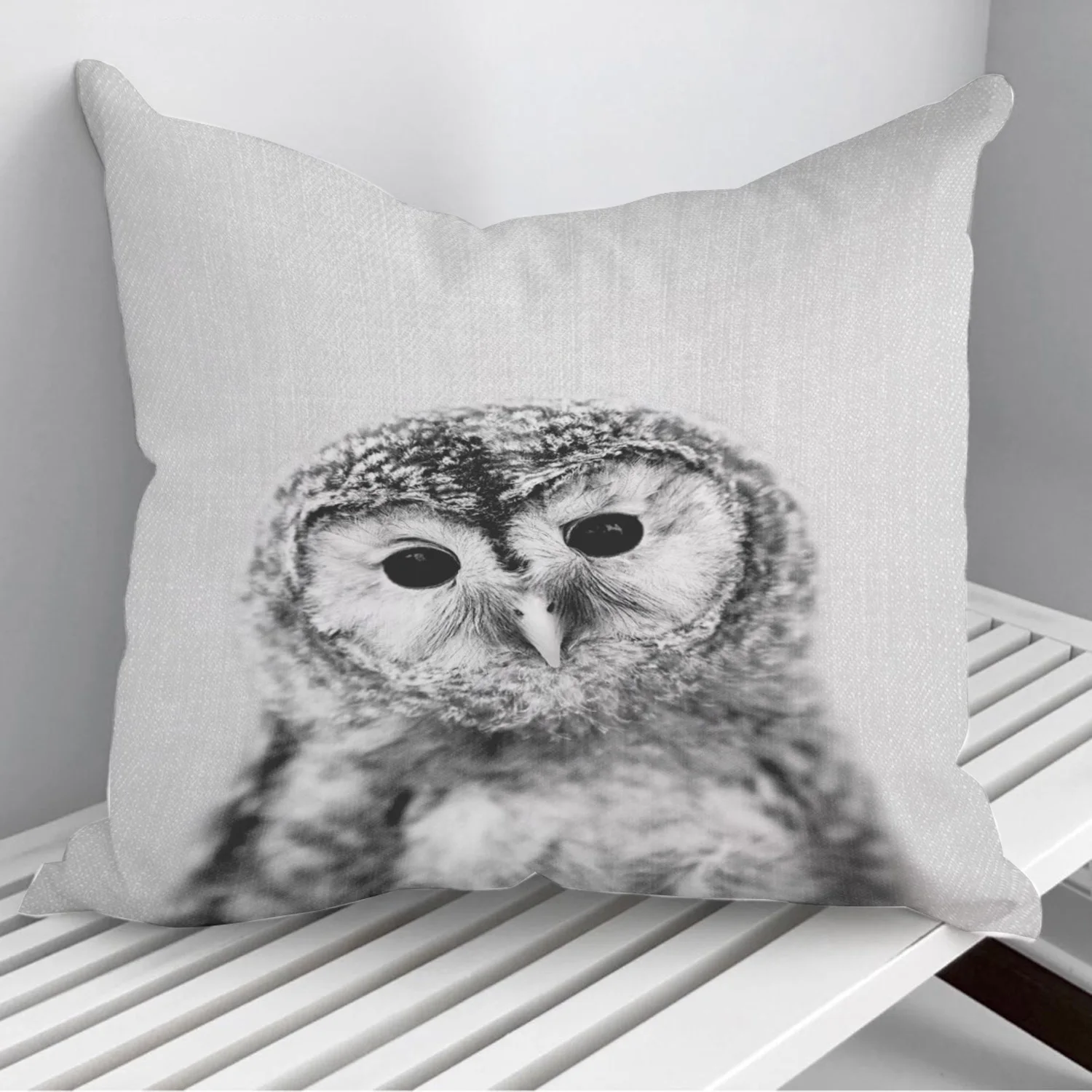 

Baby Owl BW Throw Pillows Cushion Cover On Sofa Home Decor 45*45cm 40*40cm Gift Pillowcase Cojines Dropshipping