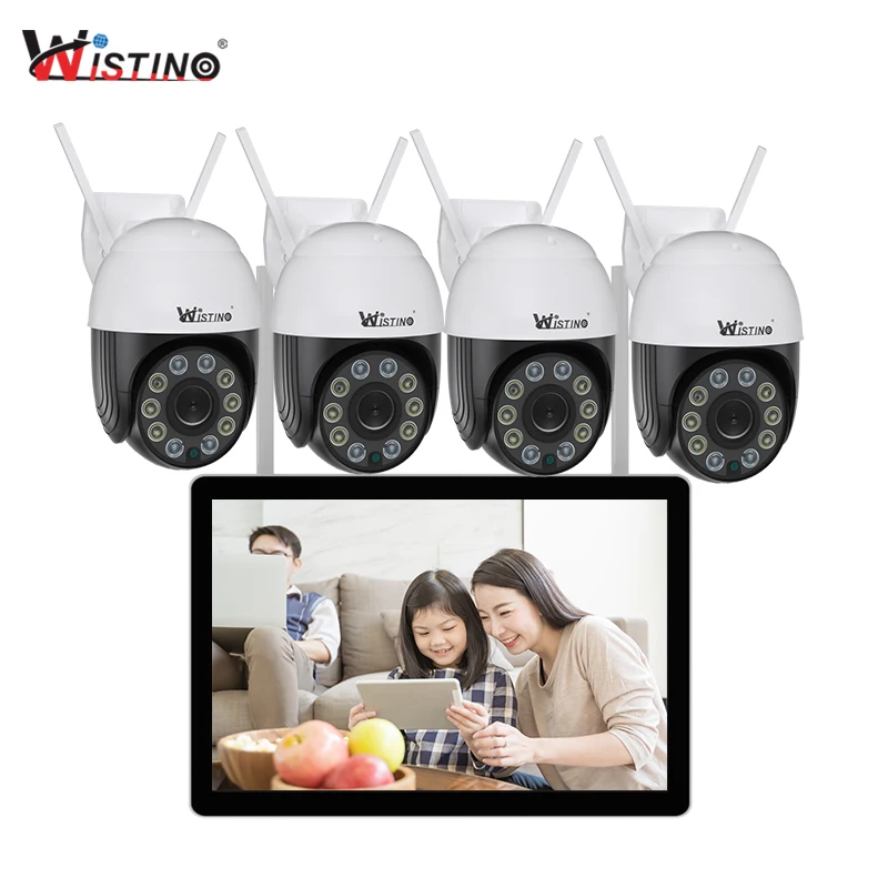 

Wistino 4CH CCTV IR LCD Screen Security Surveillance System HD Wireless NVR Security IP Camera P2P Wifi Kit Outdoor Monitor Kits