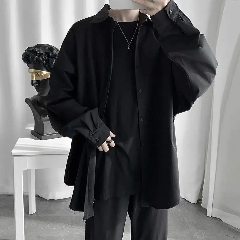 2021 Diablo Abstinence Men's Black Shirt Male Ins Long-sleeved Cold Wind Loose Shirt, Handsome and Fairy Shirt
2021 Diablo Abstinence Men's Black Shirt Male Ins Long-sleeved Cold Wind Loose Shirt, Handsome and Fairy Shirt