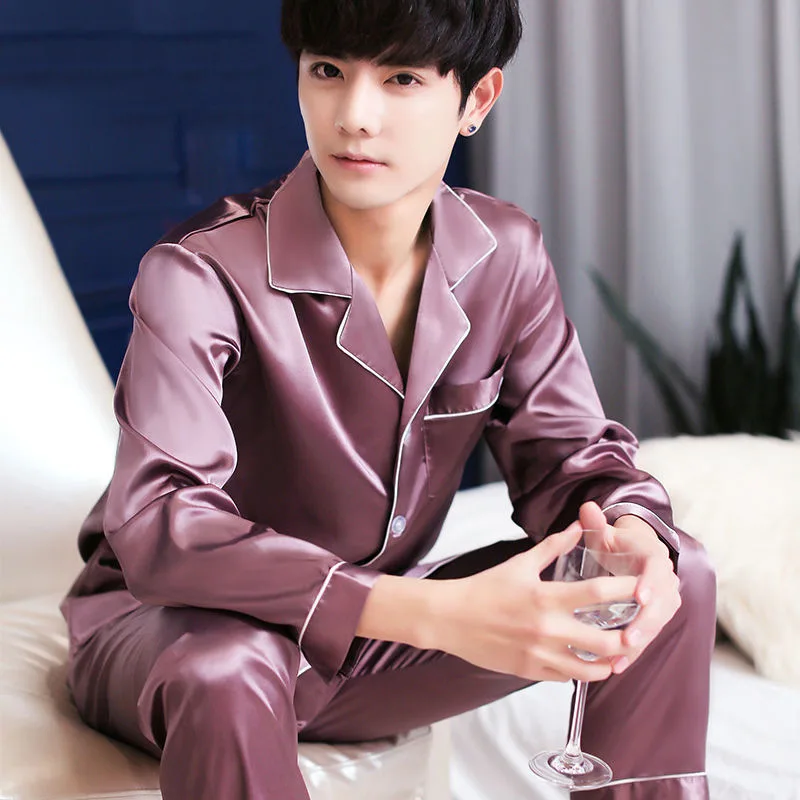 2021 New Men's Stain Silk Pajama Set Men Silk Sleepwear Men Sexy Modern Style Soft Cozy Satin Nightgown Men Sets
2021 New Men's Stain Silk Pajama Set Men Silk Sleepwear Men Sexy Modern Style Soft Cozy Satin Nightgown Men Sets