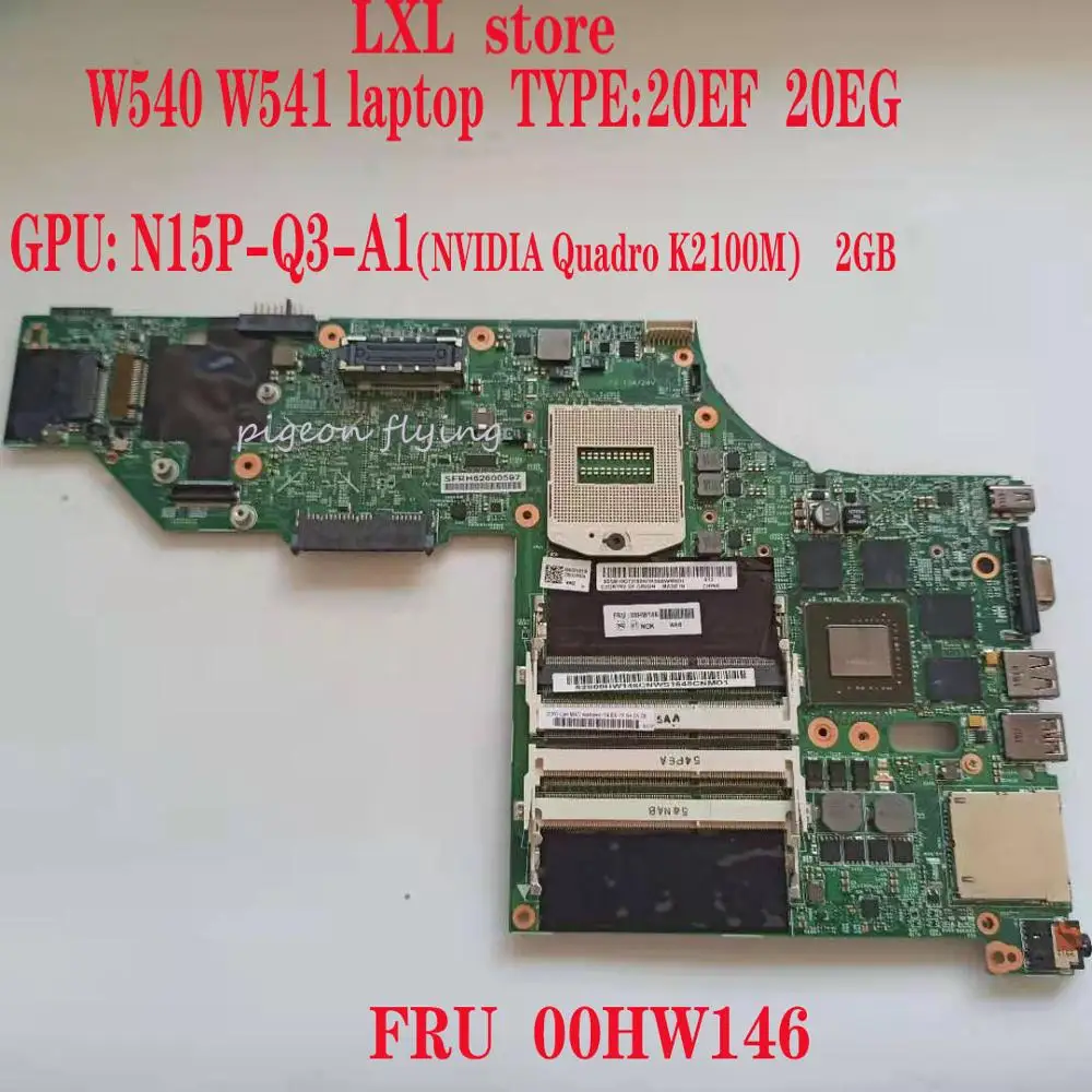 Материнская плата W541 W540 для ноутбука Thinkpad 20EF 20EG LKM-1 WS MB 12291-2 48 4lo13. 021 GPU:Q3 (K2100M) 2 Гб FRU