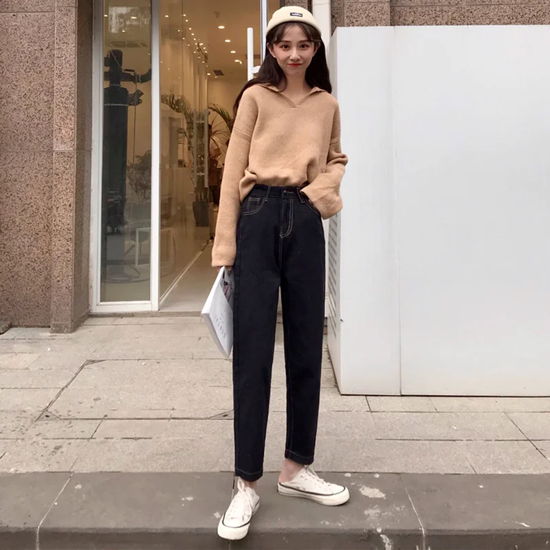 Jeans Women Leisure Solid Straight Korean Style Trendy Ankle Length Loose Simple Denim Students Ins Chic Female High Quality New
Jeans Women Leisure Solid Straight Korean Style Trendy Ankle Length Loose Simple Denim Students Ins Chic Female High Quality New