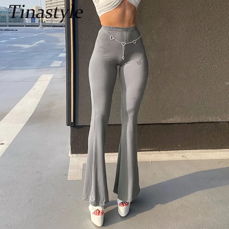 Tinastyle Solid High Street Trousers High Rise Flare Pants Streetwear Bottom Grey Casual Women Long Wide Leg Pants Sweatpants
Tinastyle Solid High Street Trousers High Rise Flare Pants Streetwear Bottom Grey Casual Women Long Wide Leg Pants Sweatpants