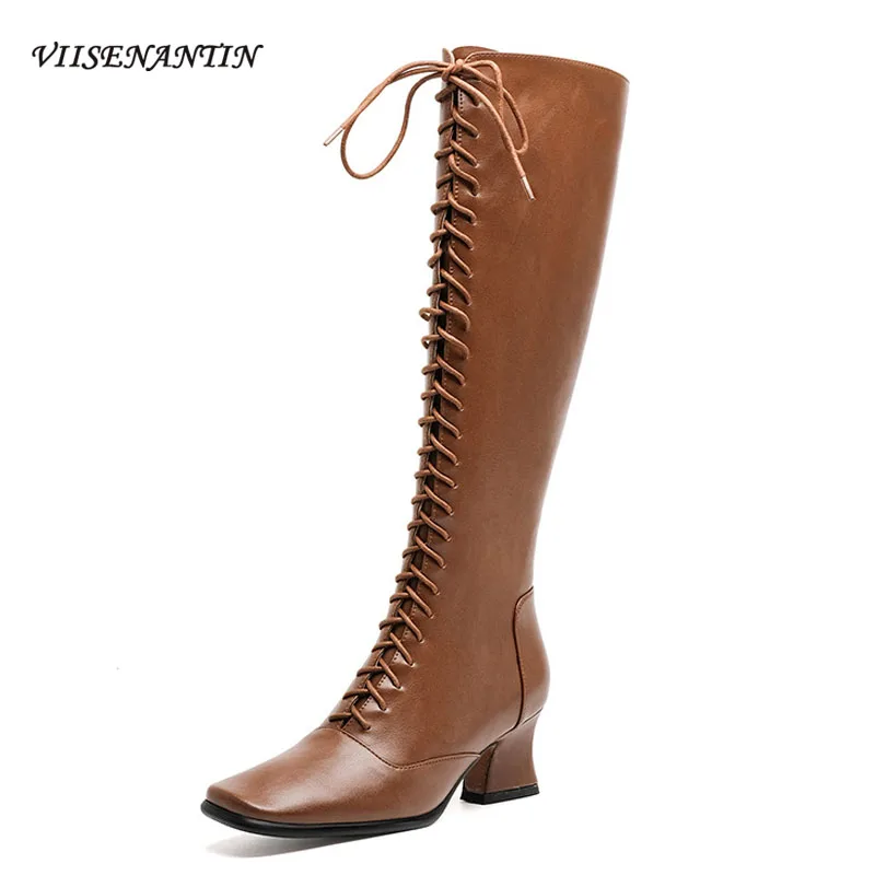 Женские сапоги до колена в британском стиле, новые универсальные высокие сапоги В рыцарском стиле на шнуровке и среднем каблуке с квадратны...
Женские сапоги до колена в британском стиле, новые универсальные высокие сапоги В рыцарском стиле на шнуровке и среднем каблуке с квадратны...