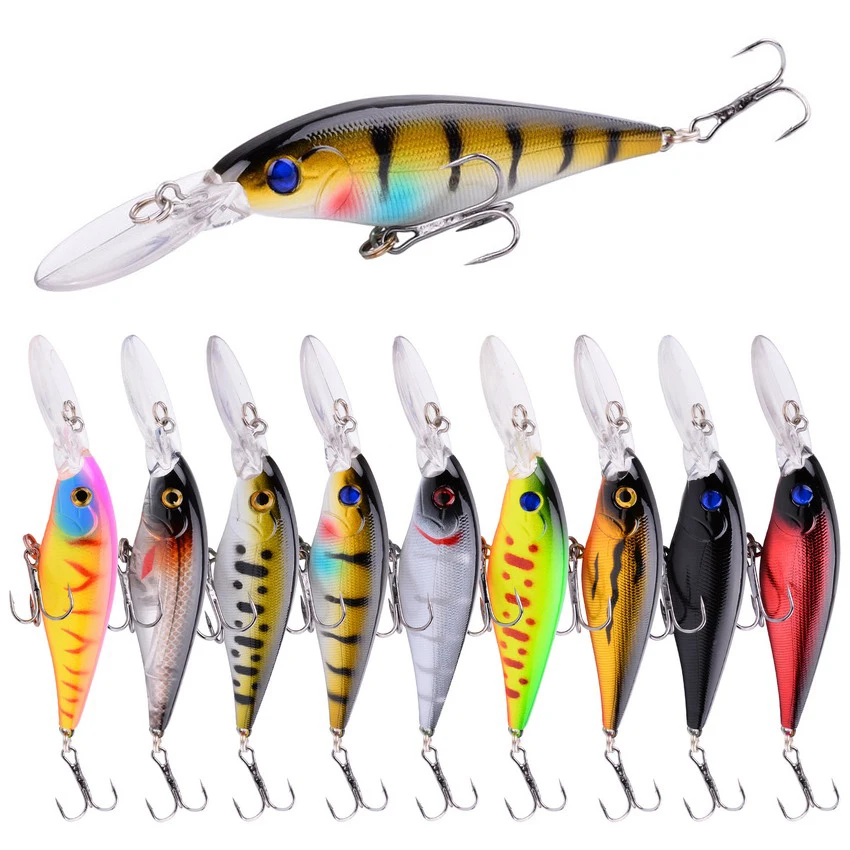 Minnow Fishing lure 10pcs Pike Bait Minnow 11cm 10.5g Swimbait Deep Swim Wobblers Crankbait Black Lures Baits Pesca
Minnow Fishing lure 10pcs Pike Bait Minnow 11cm 10.5g Swimbait Deep Swim Wobblers Crankbait Black Lures Baits Pesca
