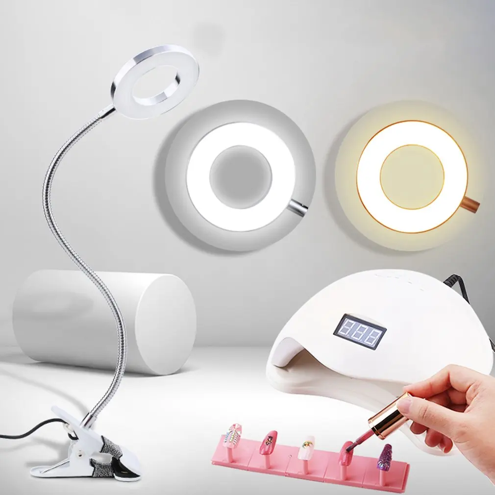 Nail Clip-on Desk Lamp USB Flexible Bendable Table Lamp Eye Protection LED Two Colors Light Manicure Nails Art Beauty Tool 
Nail Clip-on Desk Lamp USB Flexible Bendable Table Lamp Eye Protection LED Two Colors Light Manicure Nails Art Beauty Tool
