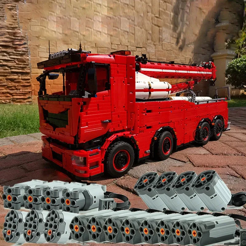 NEW RC Power Function High-Tech MOC 29848 Bat Truck off-road Building Block Bricks Model 8X8 Trailer Rescue Crane Tow Truck
NEW RC Power Function High-Tech MOC 29848 Bat Truck off-road Building Block Bricks Model 8X8 Trailer Rescue Crane Tow Truck