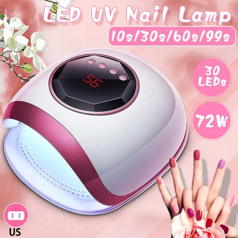 72W Nail Dryer LED UV Nail Lamp Automatic sensor Dryer Infrared Sensing Timer Smart Manicure Polish Gel Machine US Plug
72W Nail Dryer LED UV Nail Lamp Automatic sensor Dryer Infrared Sensing Timer Smart Manicure Polish Gel Machine US Plug