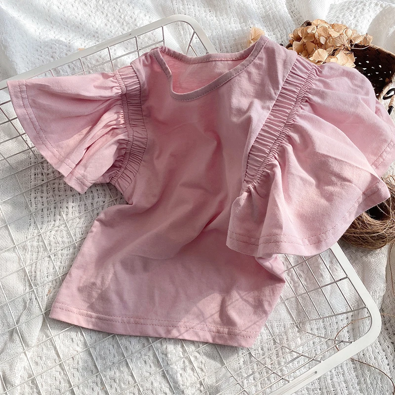 Girls T-shirt 2021 New Summer Children Solid Clothing Korean Style Flying Sleeve Baby Girls Cool Tops 1-6T
Girls T-shirt 2021 New Summer Children Solid Clothing Korean Style Flying Sleeve Baby Girls Cool Tops 1-6T
