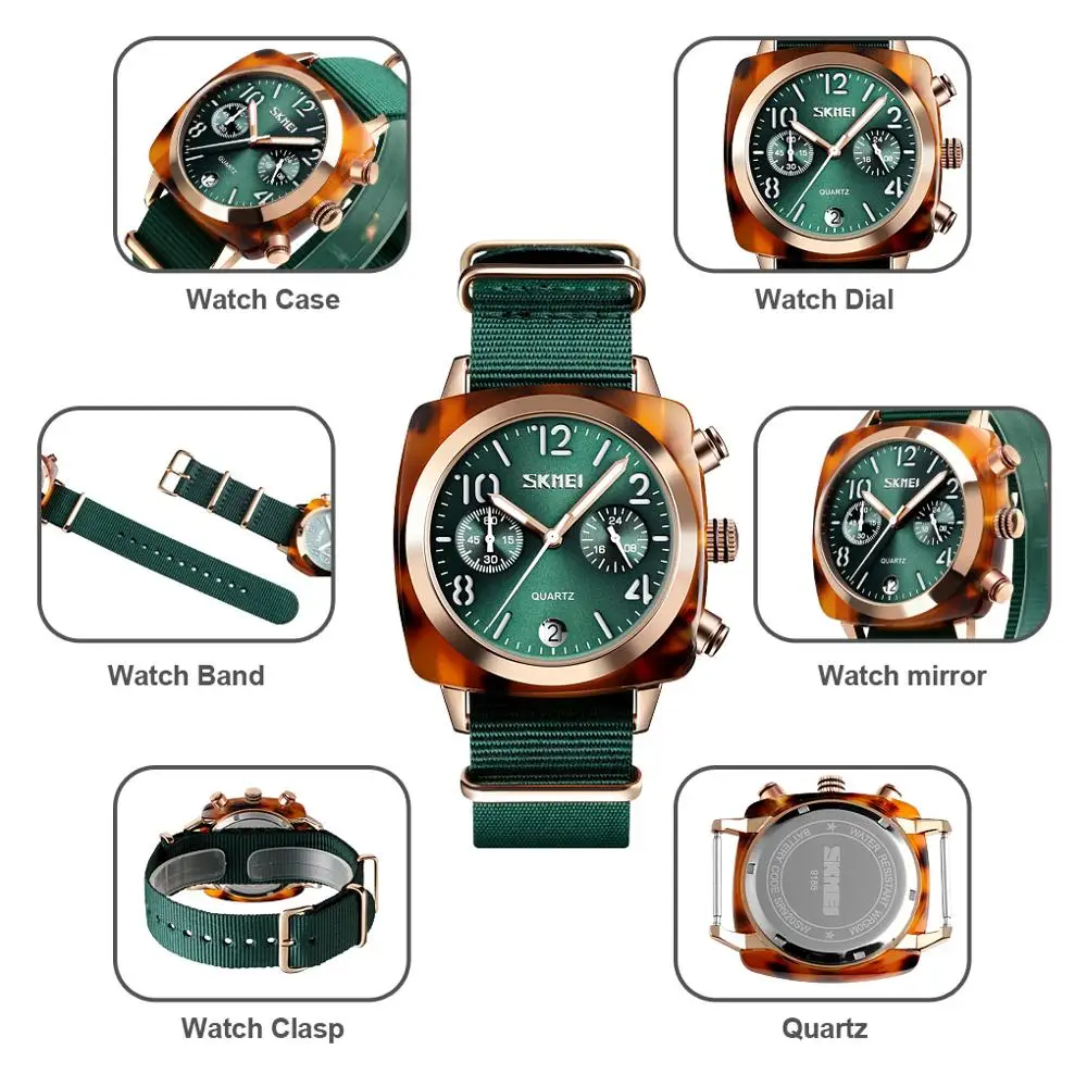 

SKMEI Luxury Fashion Women Watches Quartz Wristwatches Waterproof Stylish Multi-dial Quartz Watches Relogio Feminino 9186