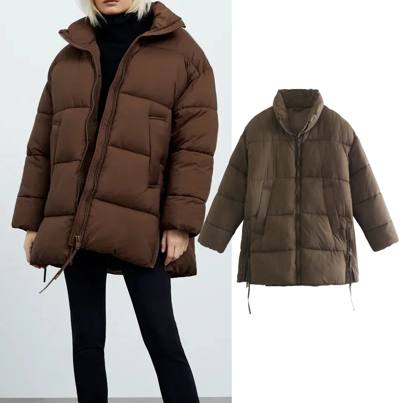 Za 2021 new winter jacket women fashion brown mid-length parka coat warm casual cotton jacket thick fashion women street coat
Za 2021 new winter jacket women fashion brown mid-length parka coat warm casual cotton jacket thick fashion women street coat