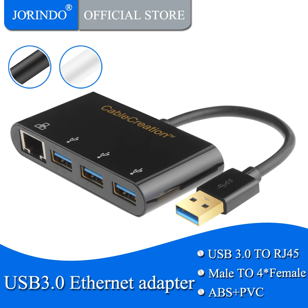 JORINDO 2-in-1USB3.0+3.1 USB-C to 3 Ports USB 3.0 Hub+Gigabit Ethernet Port Adapter for MacBook & Other USB3.0 or Type C Devices
JORINDO 2-in-1USB3.0+3.1 USB-C to 3 Ports USB 3.0 Hub+Gigabit Ethernet Port Adapter for MacBook & Other USB3.0 or Type C Devices