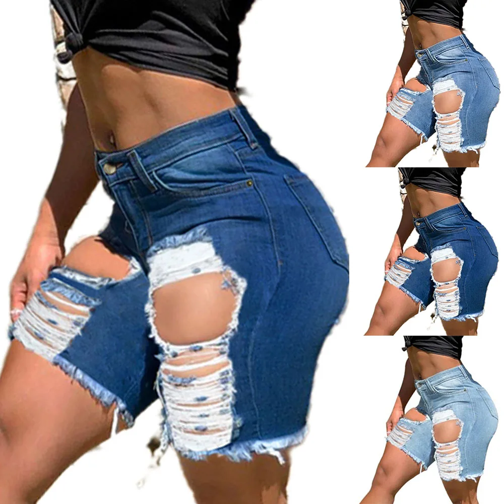 Women Ripped Denim Jeans Shorts Casual Stretchy Skinny Beach Hot Pants Summer
Women Ripped Denim Jeans Shorts Casual Stretchy Skinny Beach Hot Pants Summer