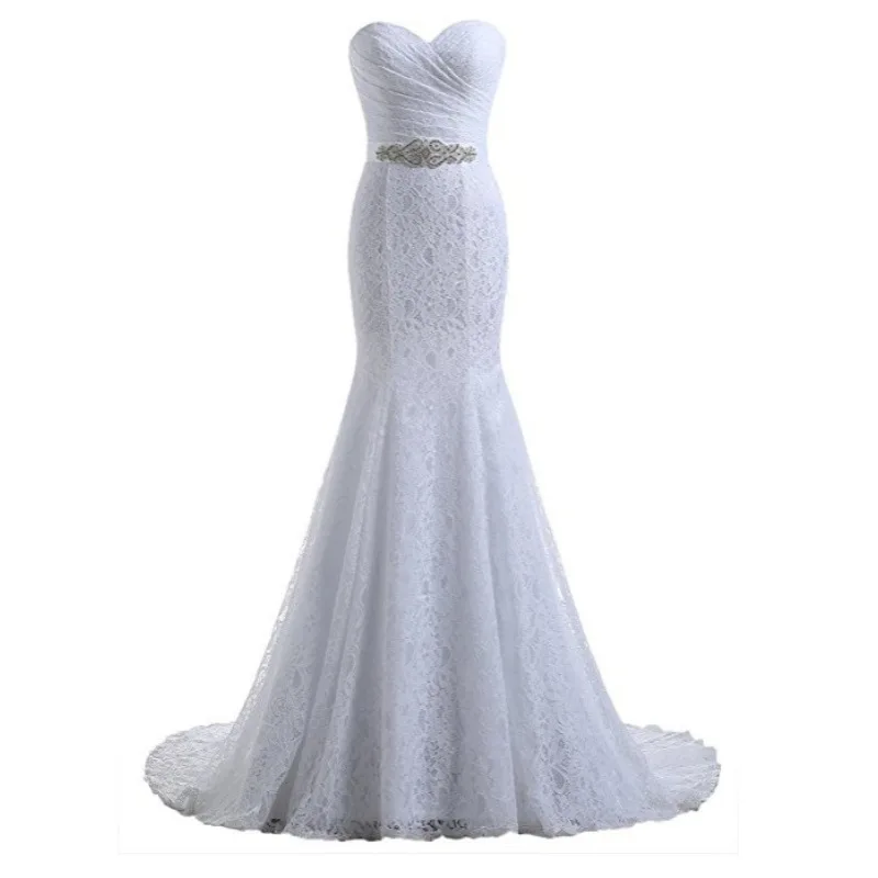 Robe De Mariee Simple Lace Wedding Dress Strapless Sleeveless Sweep Train Mermaid Wedding Dress Plus Size Vestidos De Novia
Robe De Mariee Simple Lace Wedding Dress Strapless Sleeveless Sweep Train Mermaid Wedding Dress Plus Size Vestidos De Novia