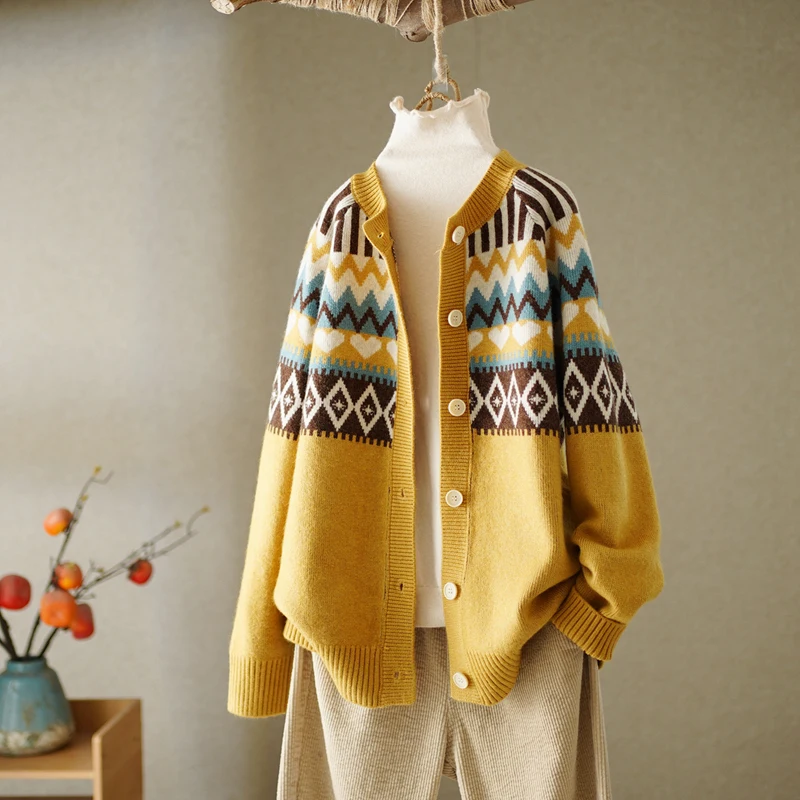Knit Sweater Women Fall 2021 New Loose Y2K Retro Love Jacquard Crew Neck Sweater Jacket Fashion Women Cardigan
Knit Sweater Women Fall 2021 New Loose Y2K Retro Love Jacquard Crew Neck Sweater Jacket Fashion Women Cardigan