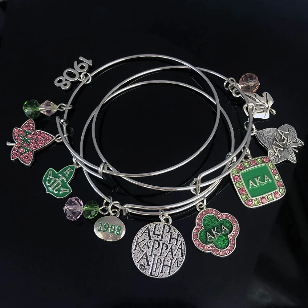 Handmade Greek Sorority Green Crystal Greek Letter Maple Leaf Rotundity Lucky Clover Adjustable Bangles Bracelet
Handmade Greek Sorority Green Crystal Greek Letter Maple Leaf Rotundity Lucky Clover Adjustable Bangles Bracelet