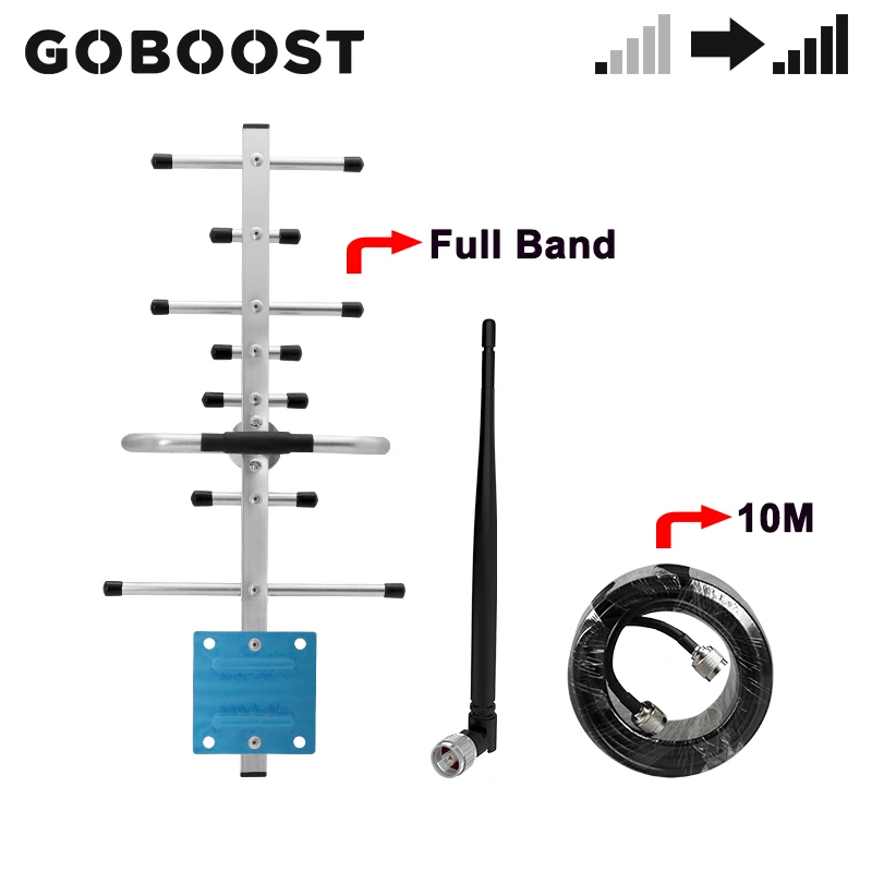 GOBOOST 2g 3g 4g полный диапазон 12 дБи наружная антенна Yagi комнатная штыревая с 10 м
