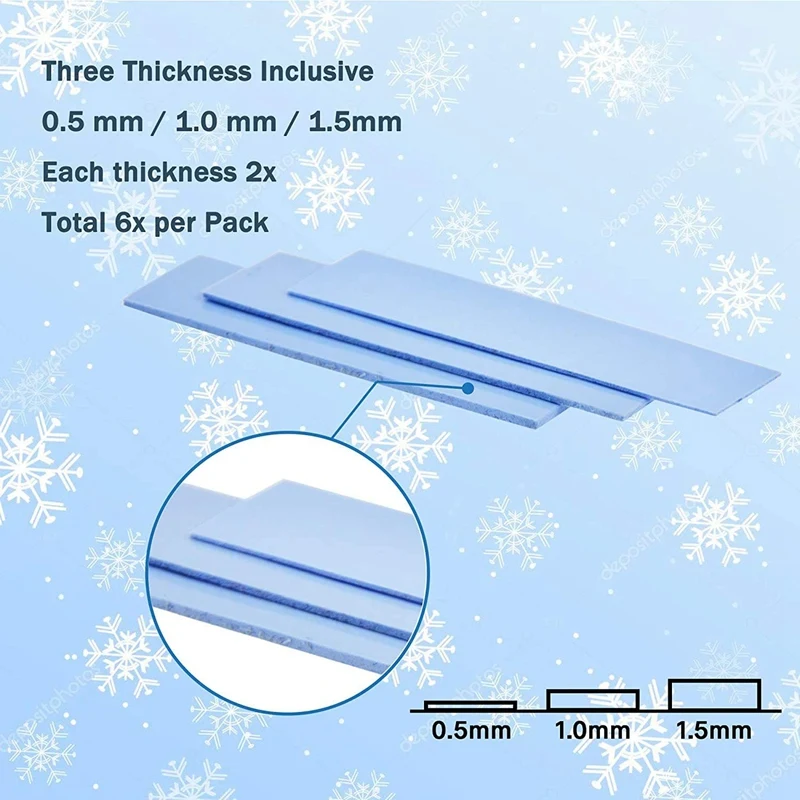 12Pack Thermally Conductive Silicone Pad with From 6.0W / Mk, for Laptop LED
12Pack Thermally Conductive Silicone Pad with From 6.0W / Mk, for Laptop LED