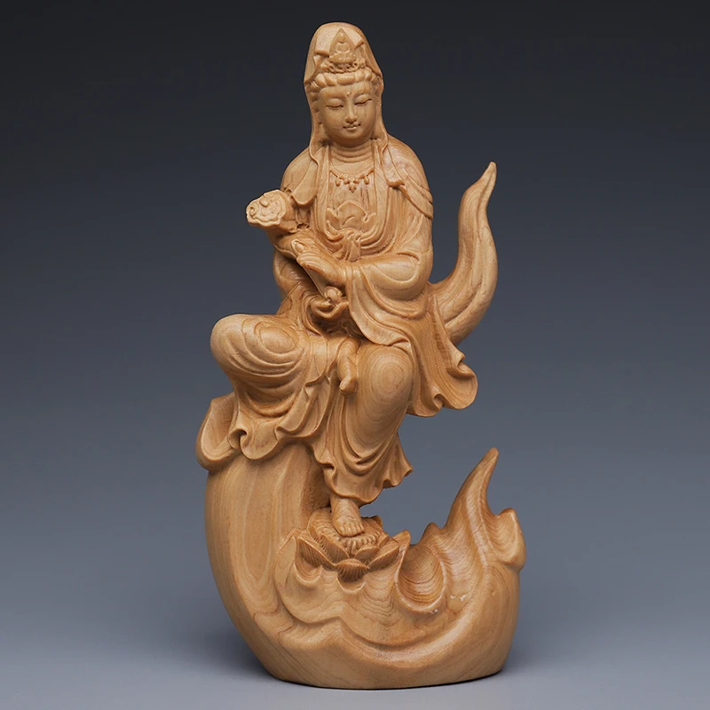 Solid Wood Flame Guanyin Statue Chinese Buddha Statue Ornaments Carving Crafts Home office decorator ornaments 15cm
Solid Wood Flame Guanyin Statue Chinese Buddha Statue Ornaments Carving Crafts Home office decorator ornaments 15cm