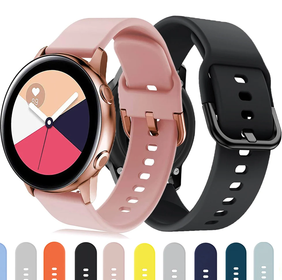 Ремешок силиконовый для Samsung Galaxy watch 4/4 Classic/46 мм/42 мм/3 браслет смарт-часов Gear s3 Active 2