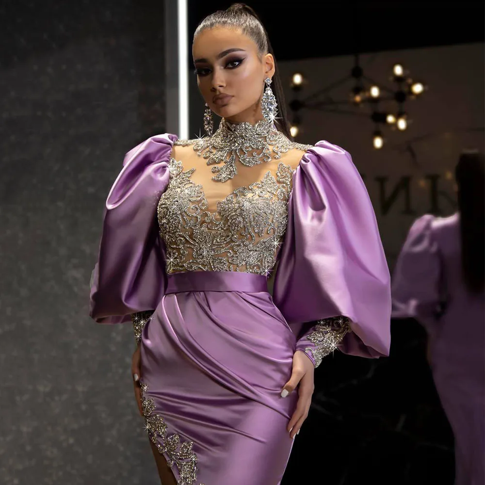 Weilinsha Lavender Crystal Beading Side Slit Mermaid Evening Dress 2021 Dubai Sleeve Sweep Train Special Occasion Gowns
Weilinsha Lavender Crystal Beading Side Slit Mermaid Evening Dress 2021 Dubai Sleeve Sweep Train Special Occasion Gowns