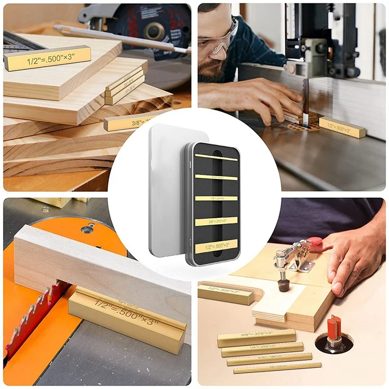 Brass Height Gauges Set, Saw Height Gauge-5 Piece Lasing-Engraved Size Marking for Router and Table Saw Accessories
Brass Height Gauges Set, Saw Height Gauge-5 Piece Lasing-Engraved Size Marking for Router and Table Saw Accessories