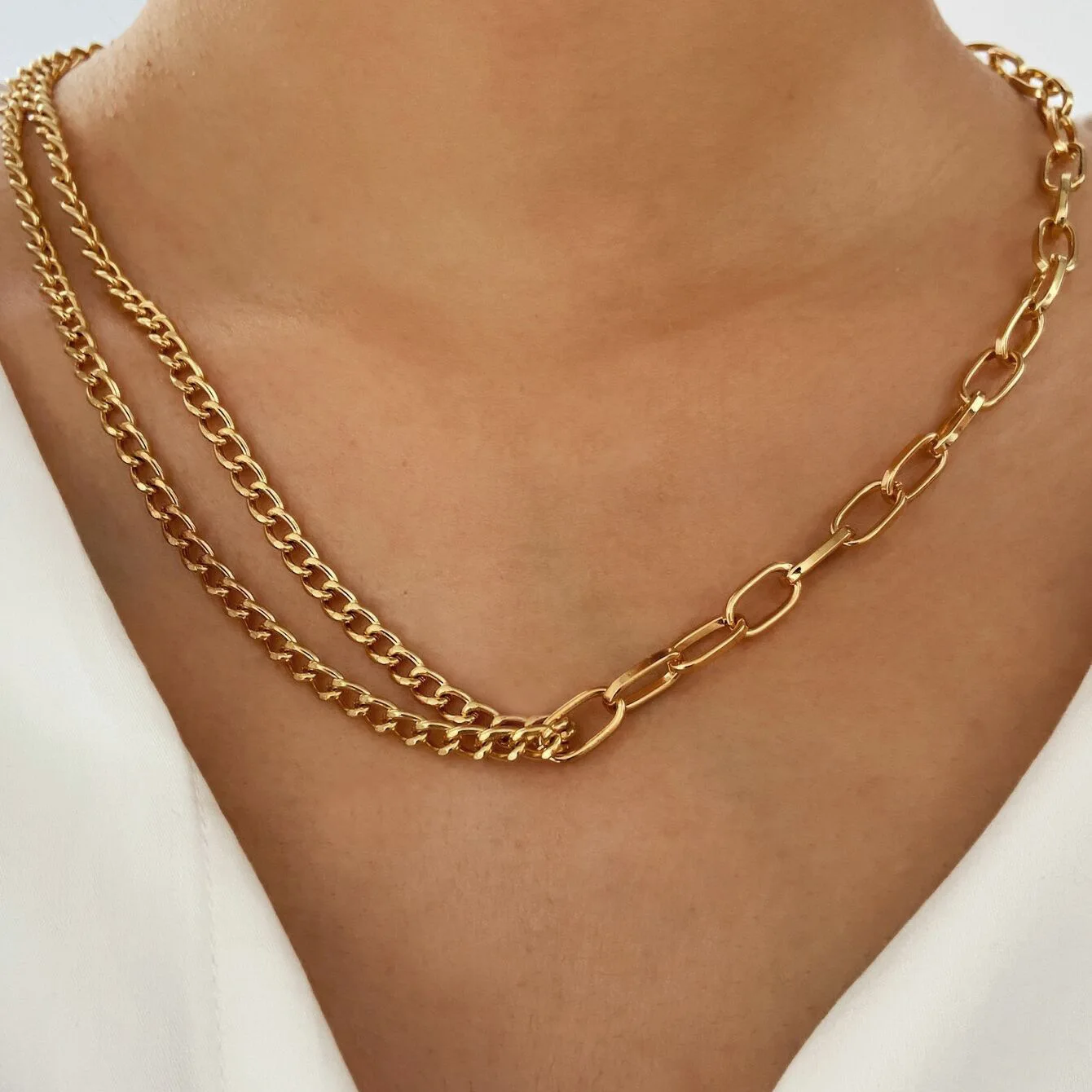 2021 New Creative Hip Hop Chain Necklace for Women Punk Metallic Clavicle Chain Multi-layer Chain Personalized Choker Necklace
2021 New Creative Hip Hop Chain Necklace for Women Punk Metallic Clavicle Chain Multi-layer Chain Personalized Choker Necklace