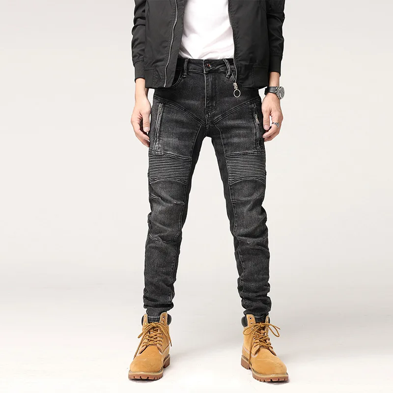 Street Style Fashion Men Jeans Retro Black Gray Elastic Slim Fit Biker Jeans Men Spliced Designer Hip Hop Denim Punk Pants
Street Style Fashion Men Jeans Retro Black Gray Elastic Slim Fit Biker Jeans Men Spliced Designer Hip Hop Denim Punk Pants