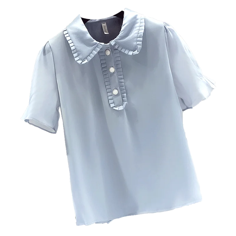 Women's Short Sleeve Chiffon Shirt Women Summer Top 2021 New All-Match Mesh Undershirt Blouses Blusas 
Women's Short Sleeve Chiffon Shirt Women Summer Top 2021 New All-Match Mesh Undershirt Blouses Blusas